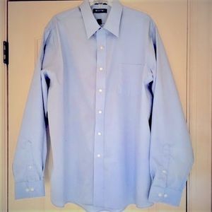 Puritan Blue Powder Blue Wrinkle Free Cotton Blend Dress Shirt